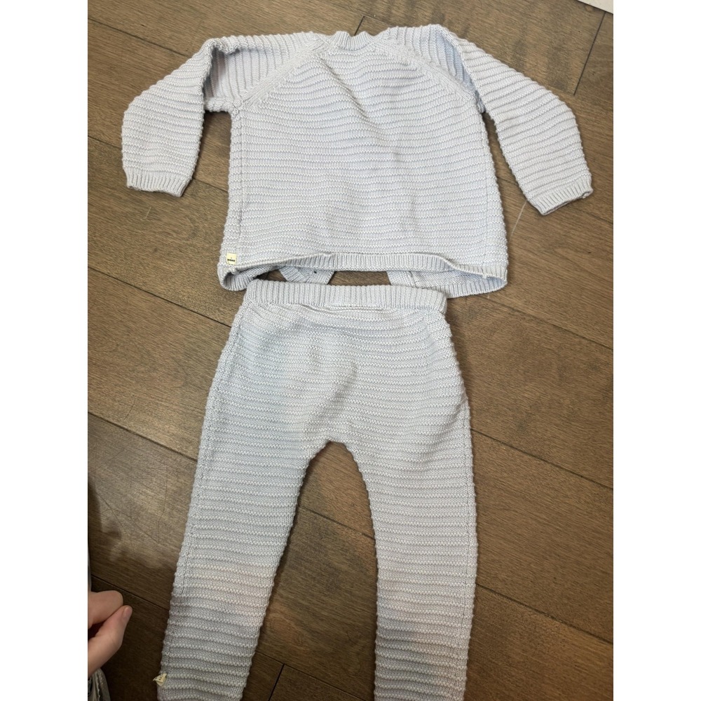 Petite Maison X Nono Sweater Pants Set Baby Boys 9-12M Gray Knit Organic Cotton - Picture 6 of 8